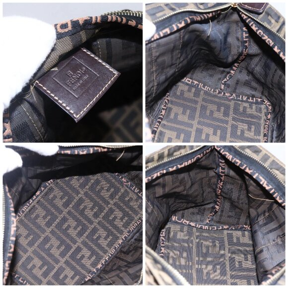 FENDI Zucca Canvas Hand Bag Black Brown Auth 148958 - Picture 15 of 16